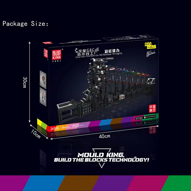 Mould King 26006 GBC Rainbow Tensegrity Klemmbausteine Set – Motorisiert MK