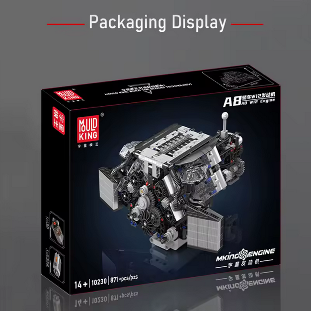 Mould King 10230 W12 Twin Turbo Motor Modell – 871 Teile MK