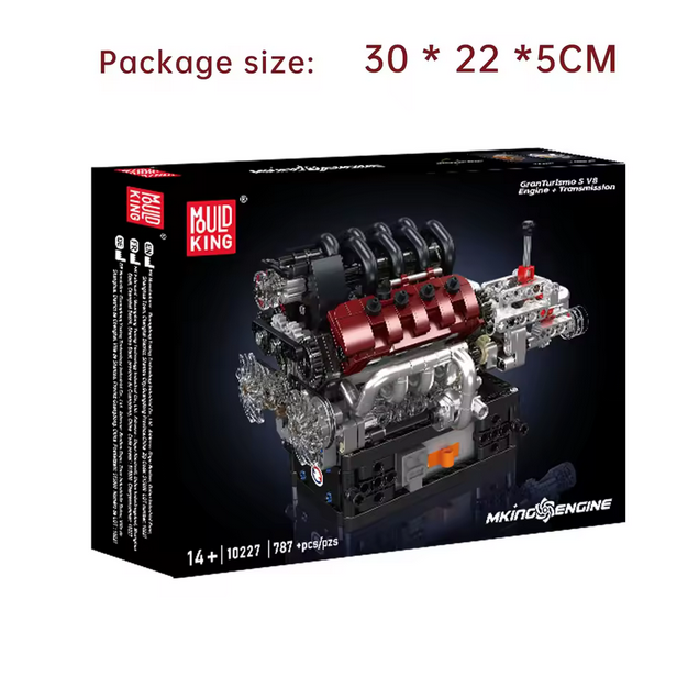 Mould King 10227 V8 Motor mit Getriebe – 787 Teile MK