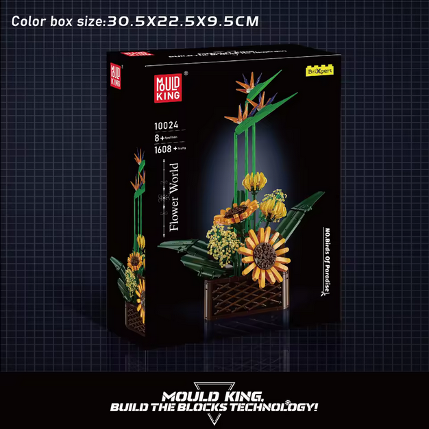 Mould King 10024 Paradiesvogel-Blumenstrauß Bausatz – 1.608 Teile MK