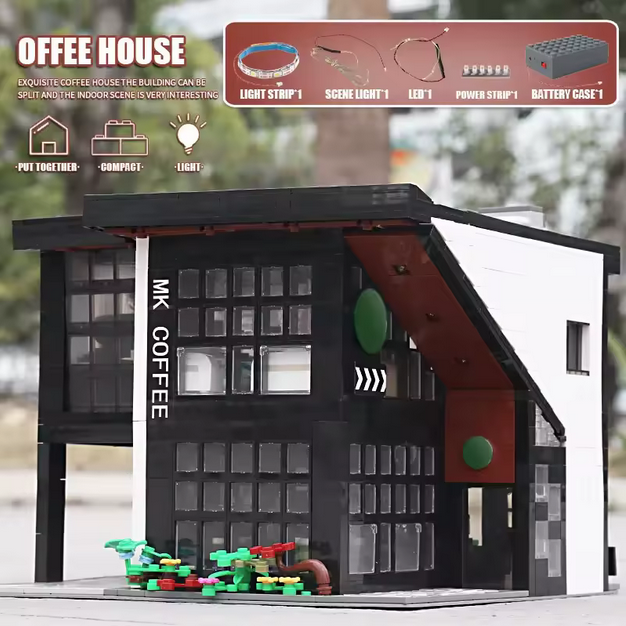 Mould King 16036 Modern Coffee Shop MOC Bausatz – 2.728 Teile MK