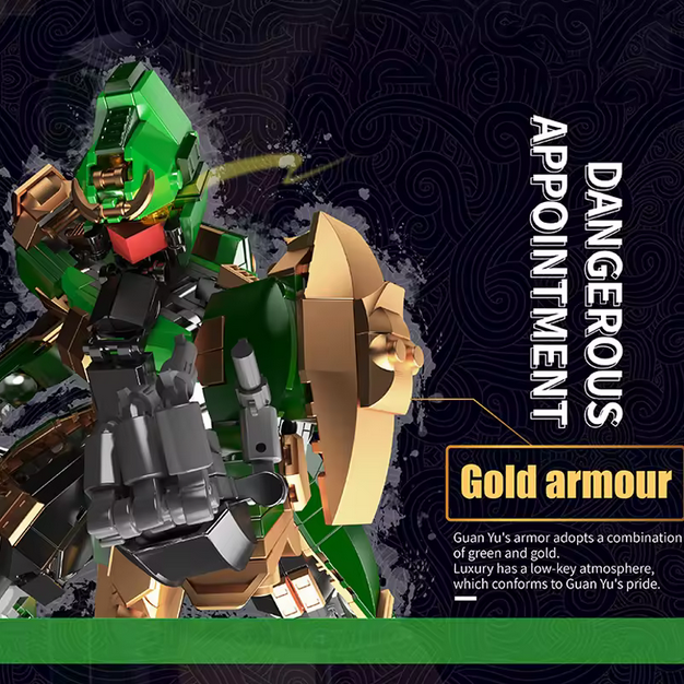 MOULD KING 93002 Guan Yu Legendärer General Bausatz – Goldene Krieger Actionfigur (Sammlermodell) MK