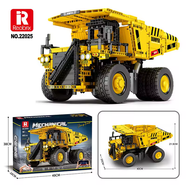 Reobrix 22025 RC Muldenkipper Mining Truck – Technik Baustellenfahrzeug Modellbausatz Roebrix