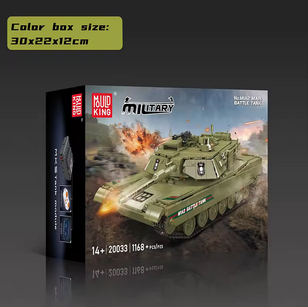Mould King 20033 M1A2 Abrams Kampfpanzer ferngesteuert mit Motor 1.168 Teile MK