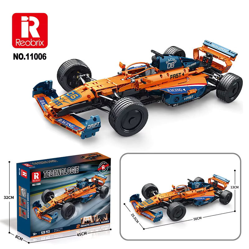 Reobrix 11006 / 11007 F1-Rennwagen – Formel-1-Modell 1:8 (928 Teile)