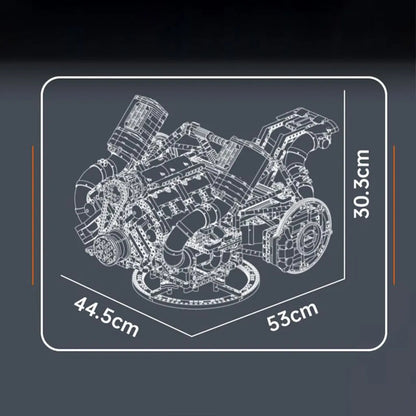 Mould King 10248 JZK V8 Hyper Engine Bausatz | 3.192 Teile MK