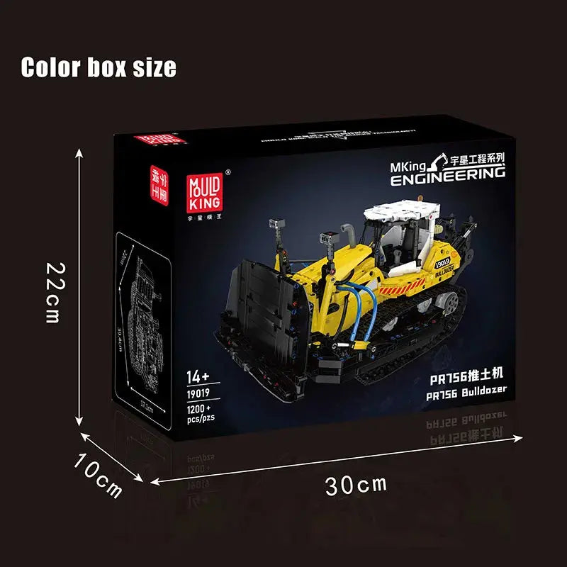Mould King 19019 PR756 Bulldozer Pneumatik Klemmbausteine Set – 1200 Teile MK