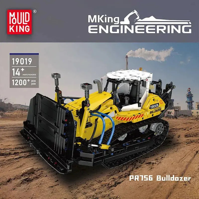 Mould King 19019 PR756 Bulldozer Pneumatik Klemmbausteine Set – 1200 Teile MK