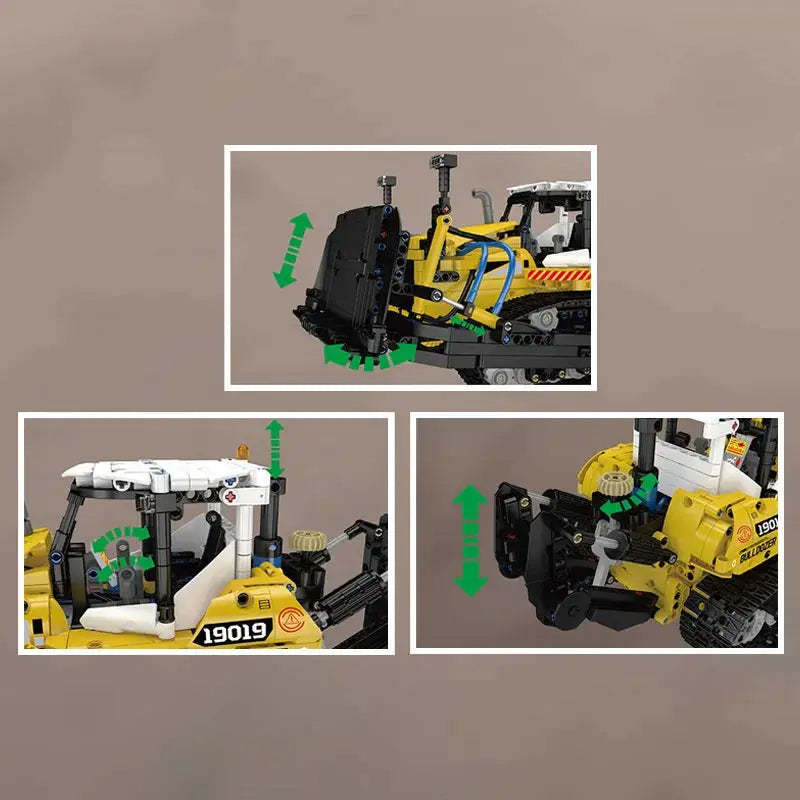 Mould King 19019 PR756 Bulldozer Pneumatik Klemmbausteine Set – 1200 Teile MK
