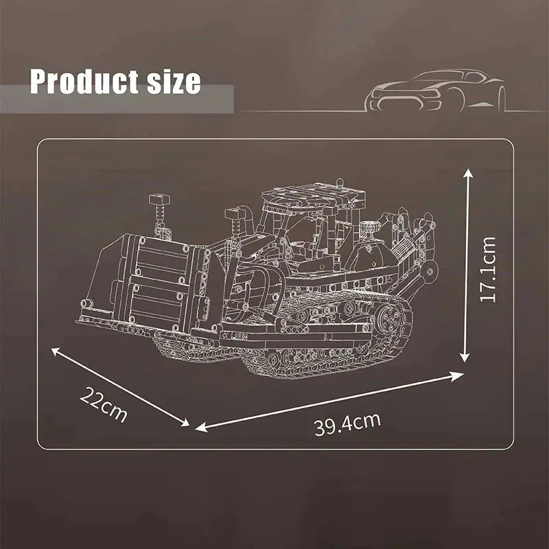 Mould King 19019 PR756 Bulldozer Pneumatik Klemmbausteine Set – 1200 Teile MK