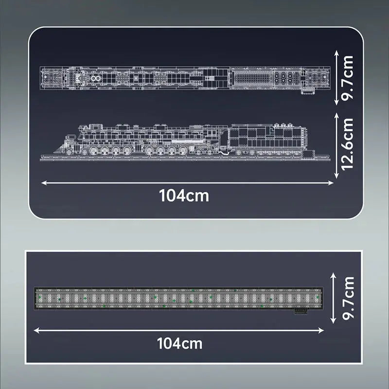 Mould King 12049 Big Boy 4-8-8-4 Dampflokomotive Klemmbausteine Set – 3040 Teile MK