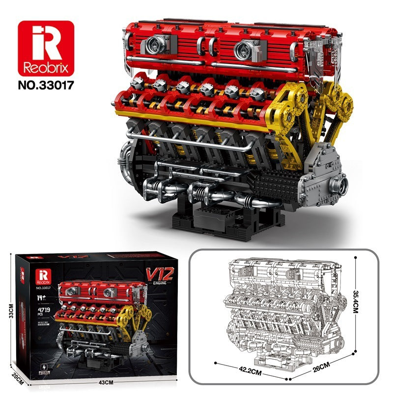 Reobrix 33017 V12-Zylindermotor (4.719 Teile)