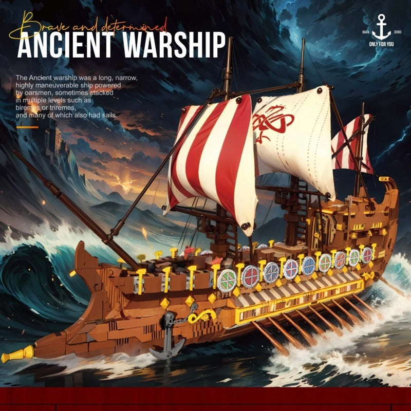 BAKA 33303 Römisches Kriegsschiff – Historisches Schiffs-Bausteinmodell (2.073 Teile)