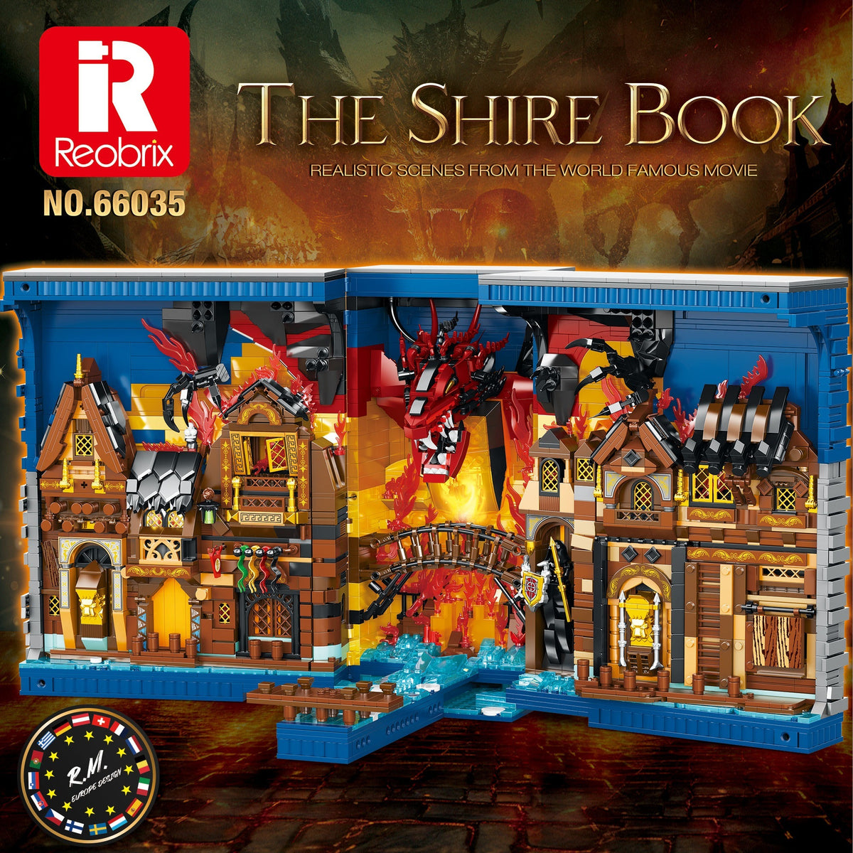 Reobrix 66035 Hobbit-Bucharchiv – Fantasy Architektur Bausatz (3.398 Teile)