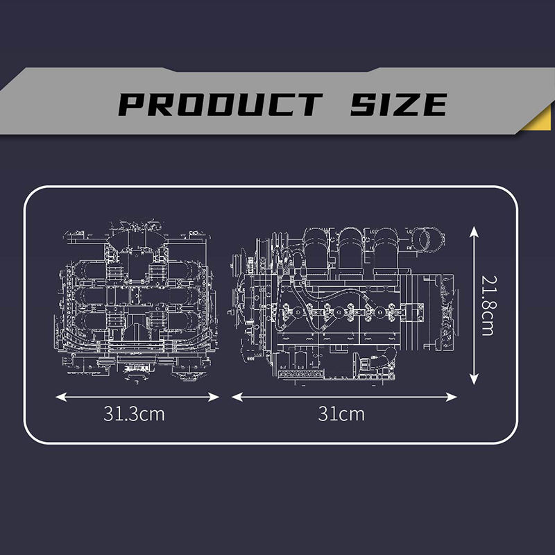 Mould King 10181 Horizontal-Boxermotor (2.375 Teile)