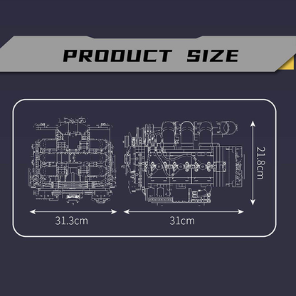 Mould King 10181 Horizontal-Boxermotor (2.375 Teile)