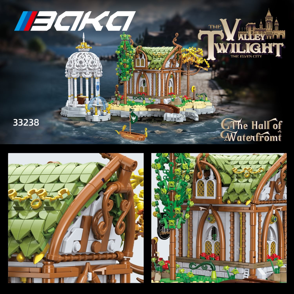 BAKA 33238 Elfen-Taverne – Fantasy Architektur Bausteinmodell (2.867 Teile)