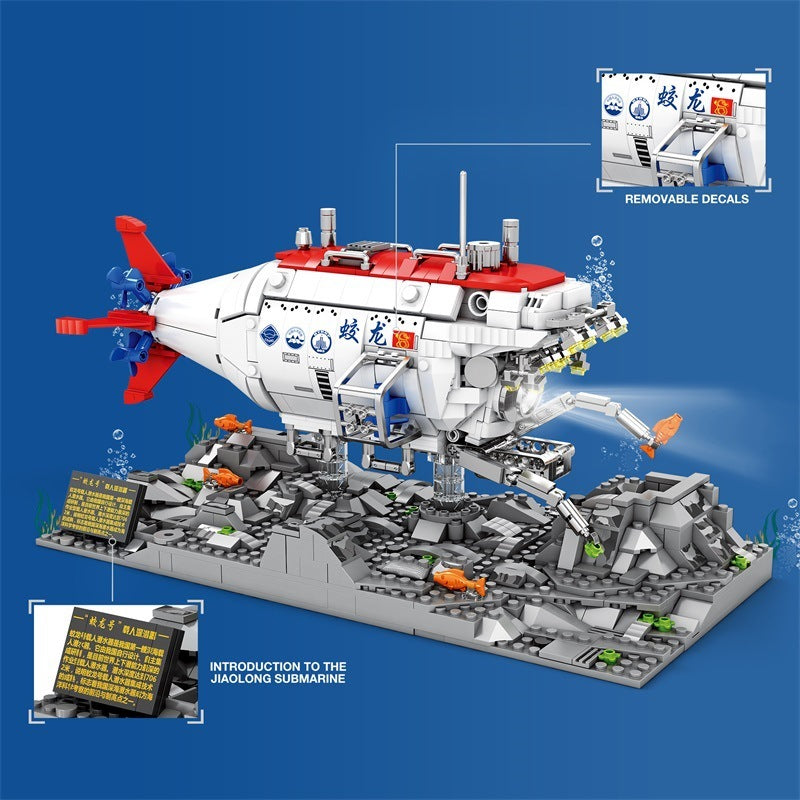 Reobrix 33042 Jiaolong U-Boot – Militär Schiffs-Bausteinmodell (1.215 Teile)