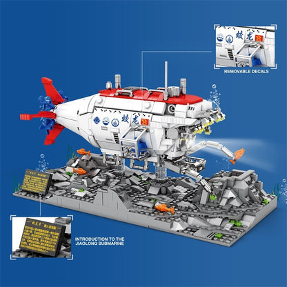 Reobrix 33042 Jiaolong U-Boot – Militär Schiffs-Bausteinmodell (1.215 Teile)