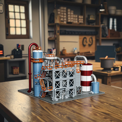 BAKA 33200 Ölraffinerie Modell – Industrie Architektur Bausteinset (1.831 Teile)