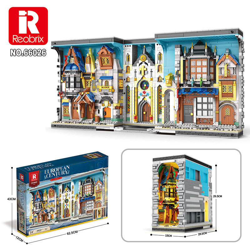 Reobrix 66026 Mittelalterlicher Markt – Architektur Buch Bausatz (2.922 Teile)