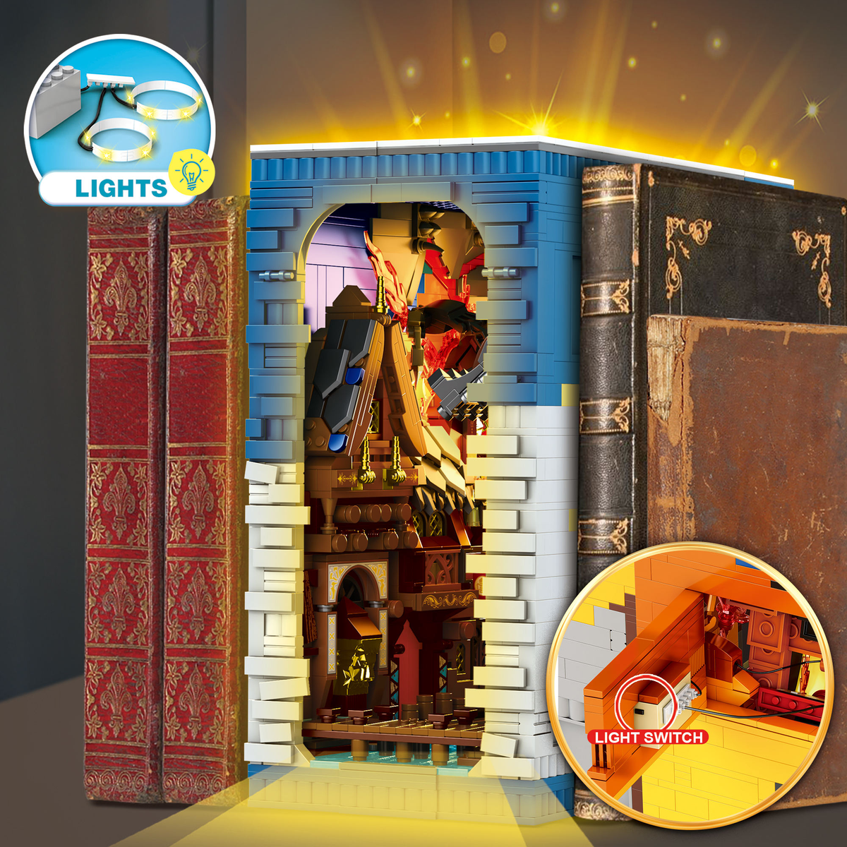 Reobrix 66035 Hobbit-Bucharchiv – Fantasy Architektur Bausatz (3.398 Teile)