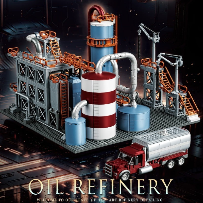 BAKA 33200 Ölraffinerie Modell – Industrie Architektur Bausteinset (1.831 Teile)
