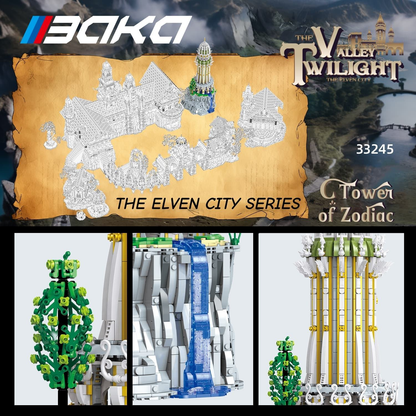 BAKA 33245 Turm des Tierkreises – Fantasy Architektur Bausteinmodell (3.726 Teile)