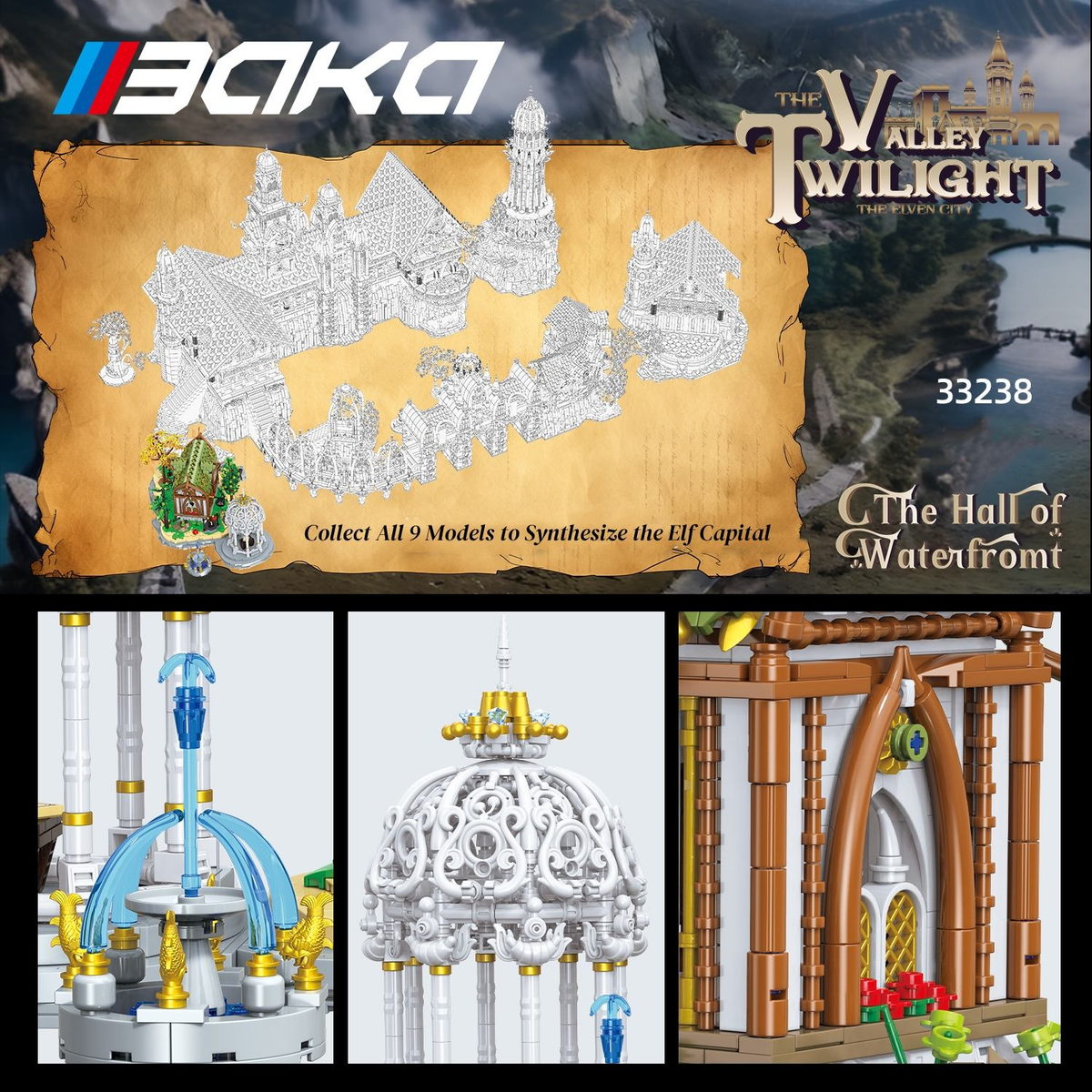 BAKA 33238 Elfen-Taverne – Fantasy Architektur Bausteinmodell (2.867 Teile)