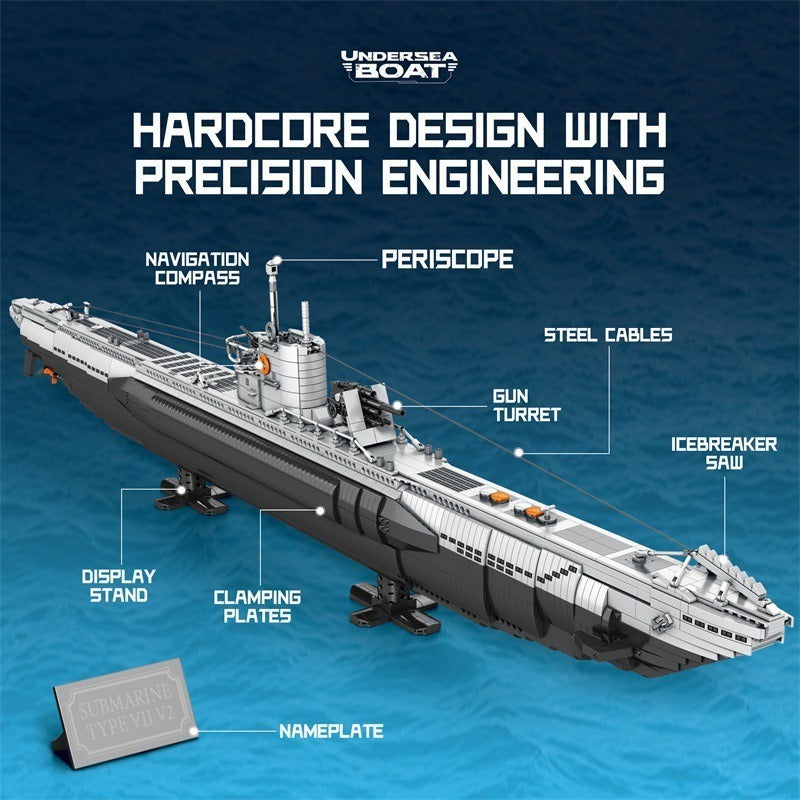 Reobrix 33050 Next-Generation Strategic U-Type Submarine – U-Boot Modell (3.624 Teile)