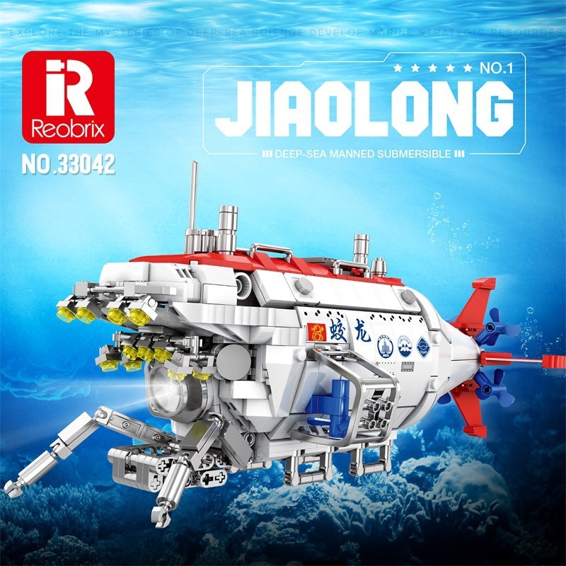 Reobrix 33042 Jiaolong U-Boot – Militär Schiffs-Bausteinmodell (1.215 Teile)