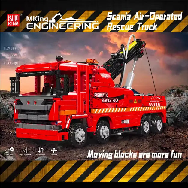 Mould King 19017 Scania Pneumatic Rescue Truck RC Klemmbausteine Set – 1.653 Teile MK