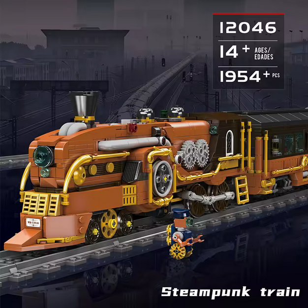 Mould King 12046 Steampunk Dampflokomotive RC Klemmbausteine Set – 1954 Teile MK