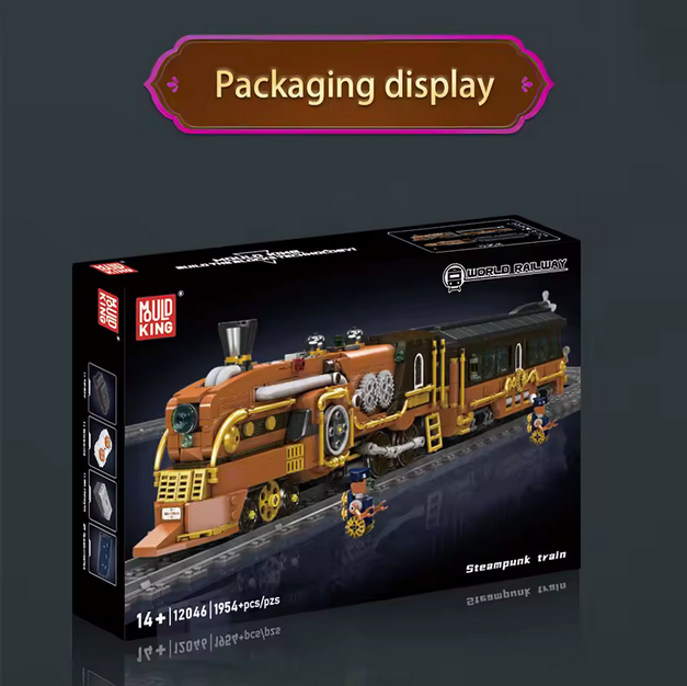Mould King 12046 Steampunk Dampflokomotive RC Klemmbausteine Set – 1954 Teile MK