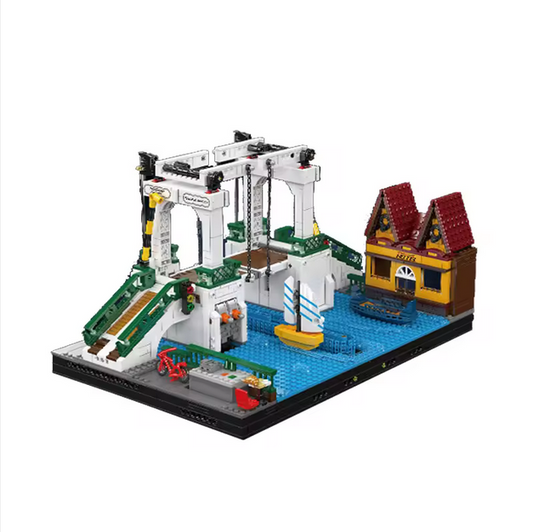 Mould King 16068 Nordeuropa Stadt Klappbrücke Klemmbausteine Set – 2066 Teile MK
