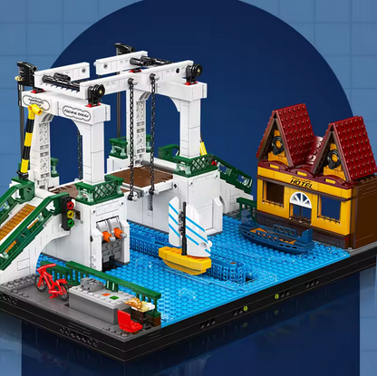 Mould King 16068 Nordeuropa Stadt Klappbrücke Klemmbausteine Set – 2066 Teile MK