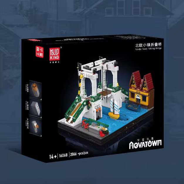 Mould King 16068 Nordeuropa Stadt Klappbrücke Klemmbausteine Set – 2066 Teile MK