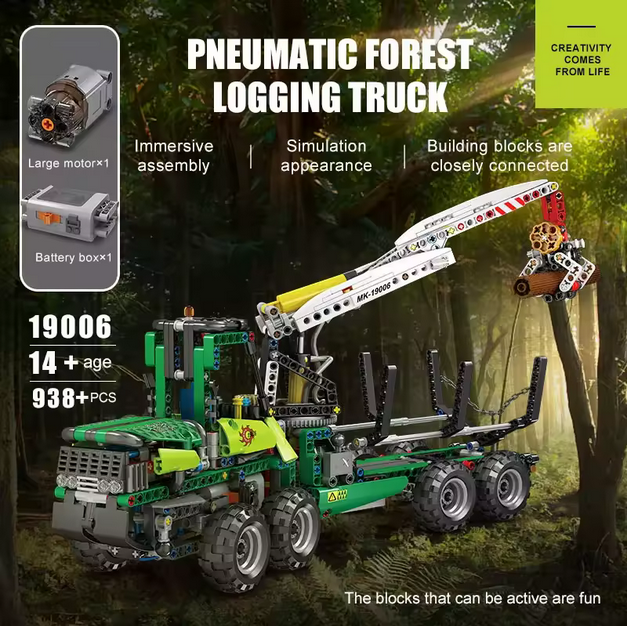 Mould King 19006 Pneumatischer Holztransporter – 938 Teile MK