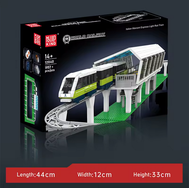 Mould King 12040 Marconi Express Light Rail Train – 1.957 Teile MK