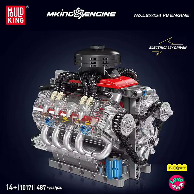 Mould King 10171 LSX454 V8 Motor Bausatz – 487 Teile MK