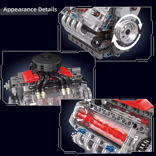 Mould King 10171 LSX454 V8 Motor Bausatz – 487 Teile MK