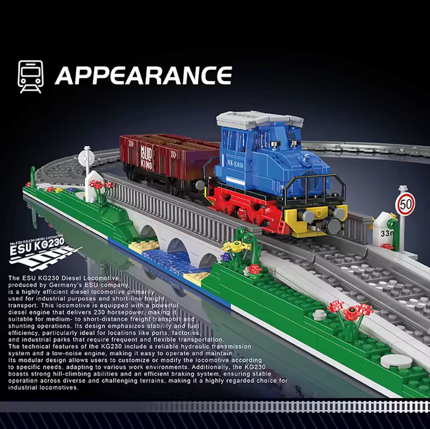 Mould King 12038 ESU KG2300 Diesellokomotive – 1.117 Teile MK
