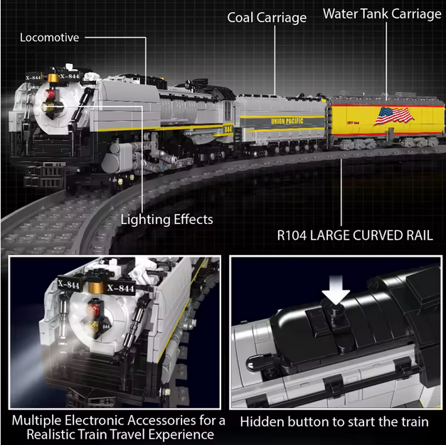 Mould King 12031 Union Pacific 844 Dampflokomotive – 3.357 Teile MK