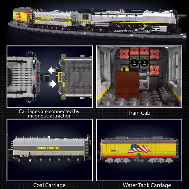 Mould King 12031 Union Pacific 844 Dampflokomotive – 3.357 Teile MK