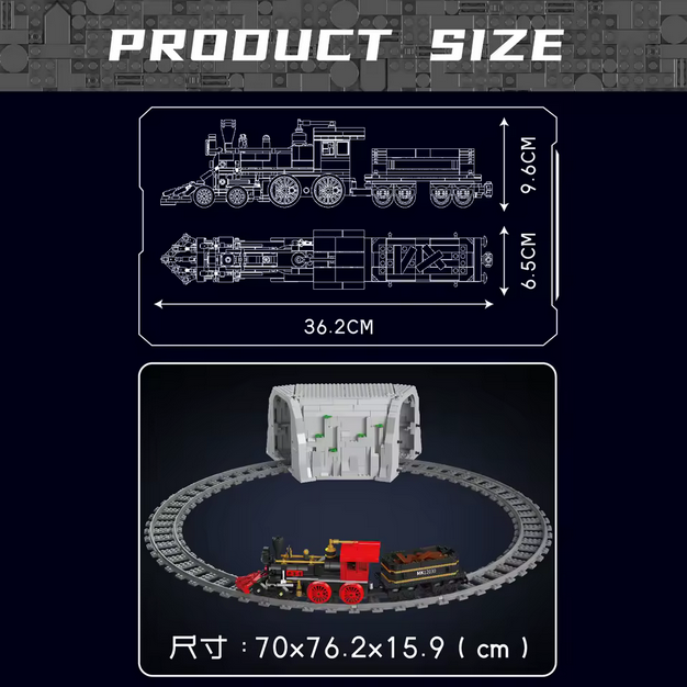 Mould King 12030 The General Dampflokomotive – 977 Teile
