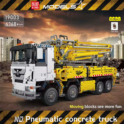 Mould King 19003 Pneumatischer Beton-LKW motorisiert – 4.368 Teile MK