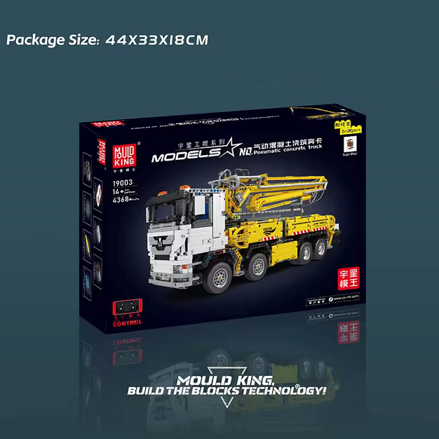 Mould King 19003 Pneumatischer Beton-LKW motorisiert – 4.368 Teile MK