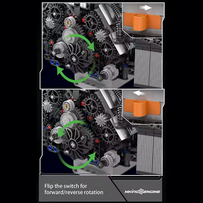 Mould King 10230 W12 Twin Turbo Motor Modell – 871 Teile MK