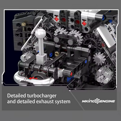 Mould King 10230 W12 Twin Turbo Motor Modell – 871 Teile MK