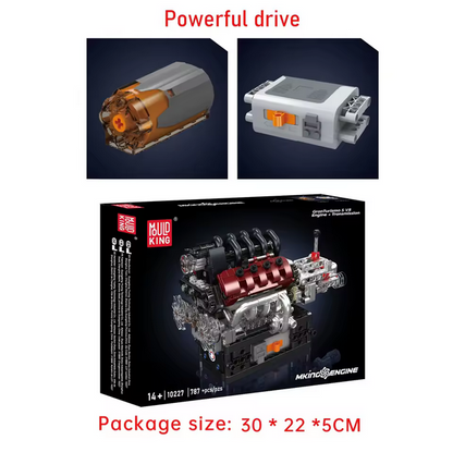 Mould King 10227 V8 Motor mit Getriebe – 787 Teile MK